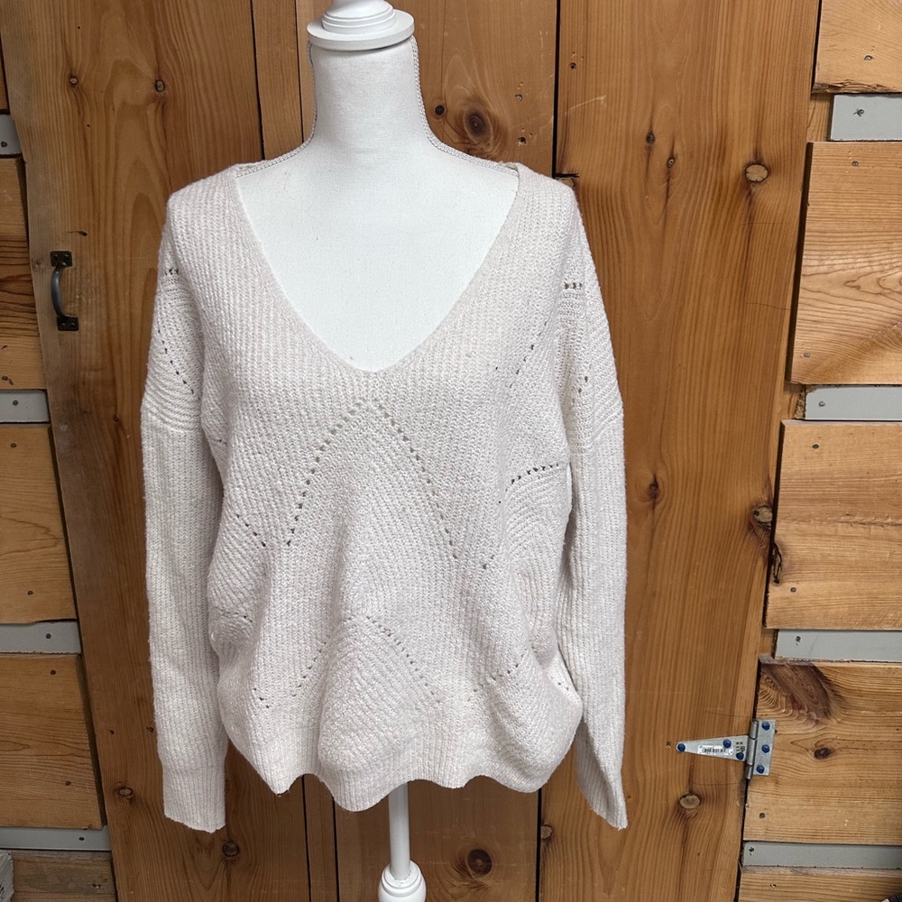 Cozy Cream V-Neck Sweater